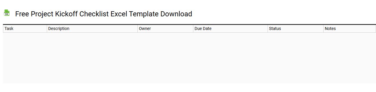 Free project kickoff checklist Excel template download