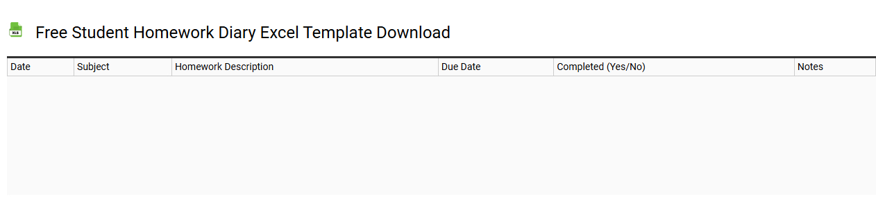 Free student homework diary Excel template download