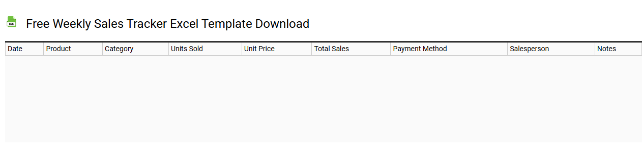 Free weekly sales tracker Excel template download
