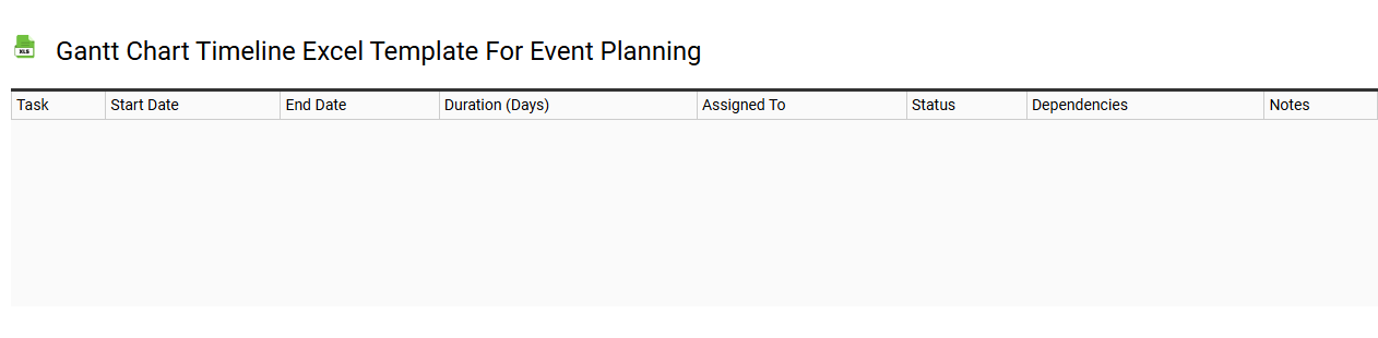 Gantt chart timeline Excel template for event planning
