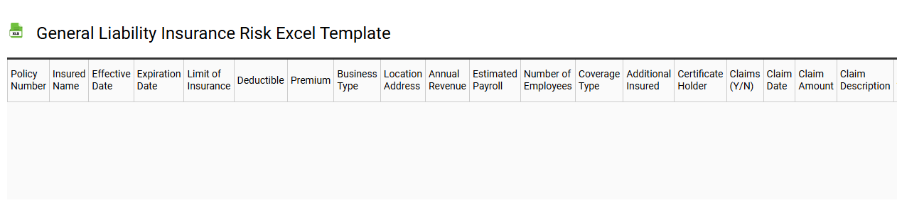 General liability insurance risk Excel template