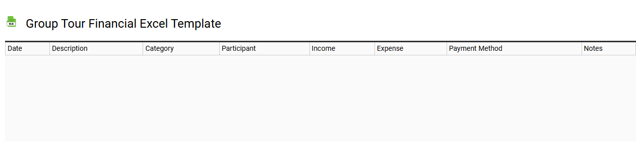 Group tour financial Excel template