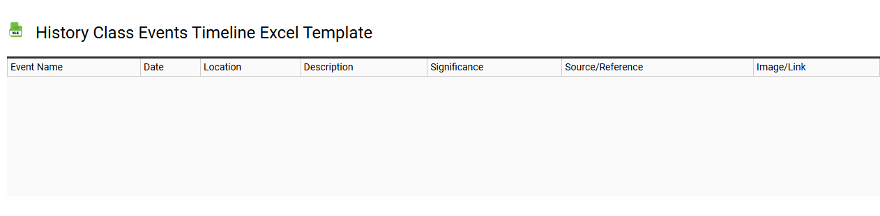 History class events timeline Excel template