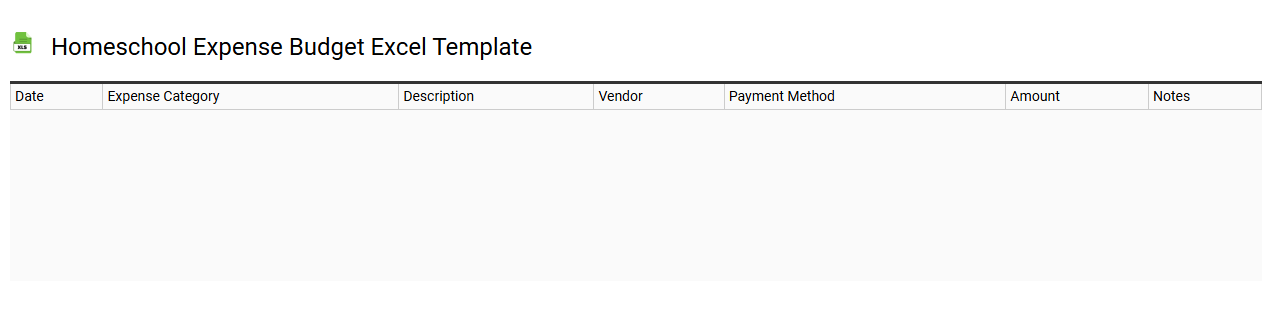 Homeschool expense budget Excel template