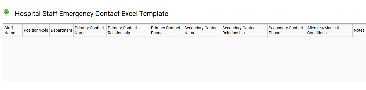 Hospital staff emergency contact Excel template