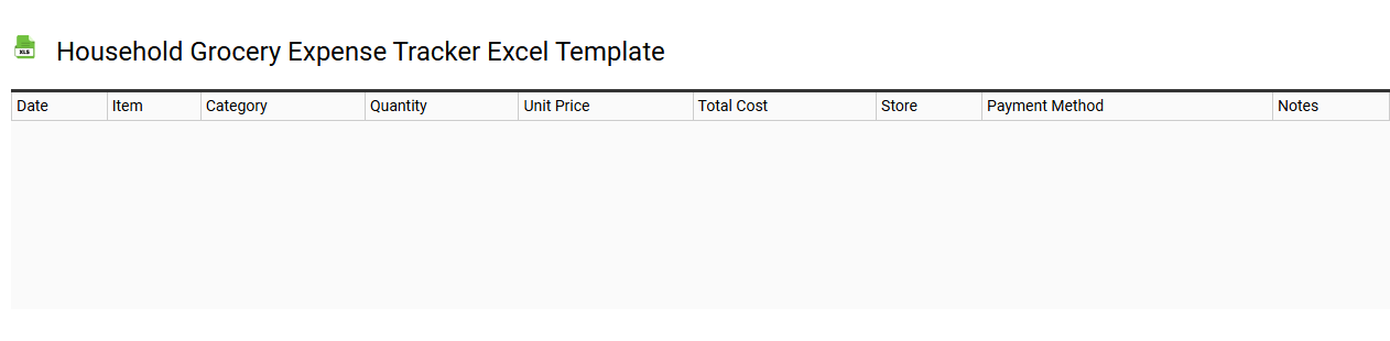 Household grocery expense tracker Excel template