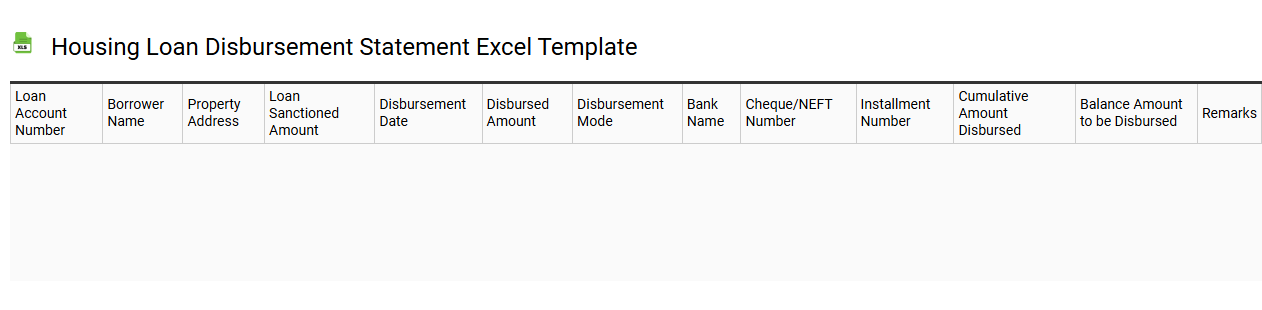 Housing loan disbursement statement Excel template