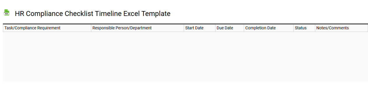 HR compliance checklist timeline Excel template