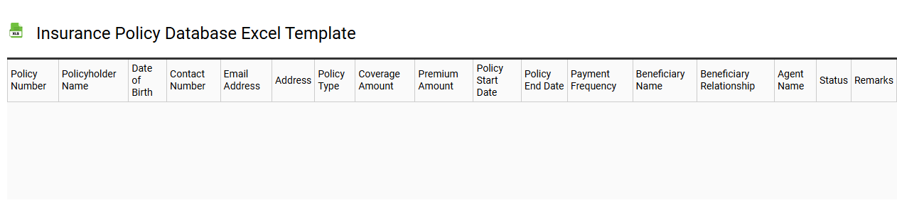 Insurance policy database Excel template