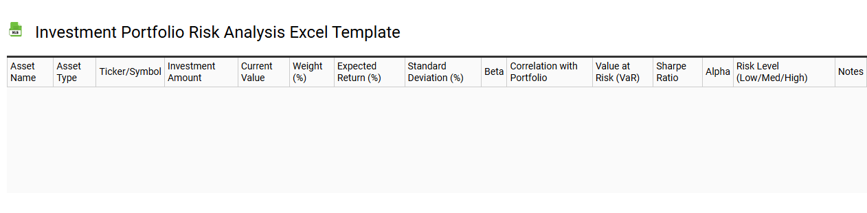 Investment portfolio risk analysis Excel template