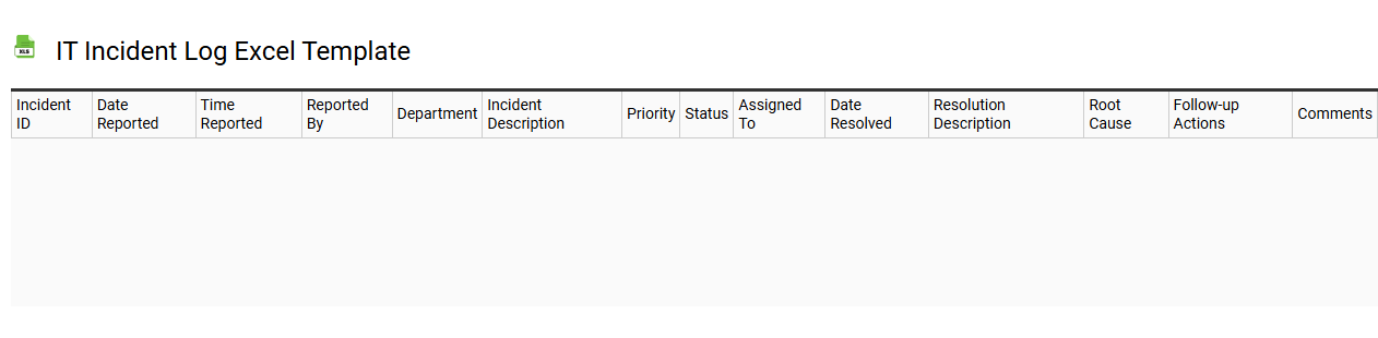 IT incident log Excel template