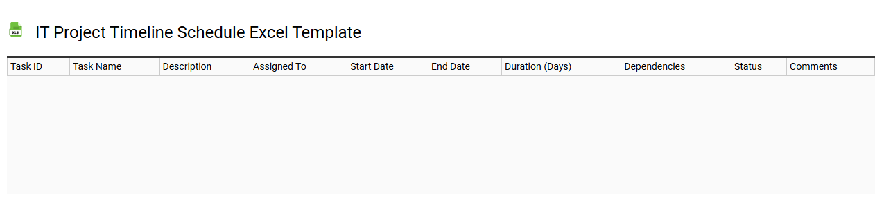 IT project timeline schedule Excel template