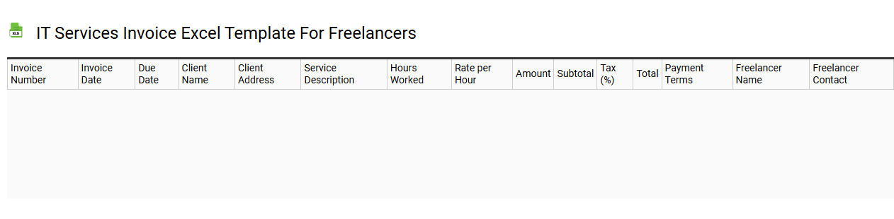 IT services invoice Excel template for freelancers