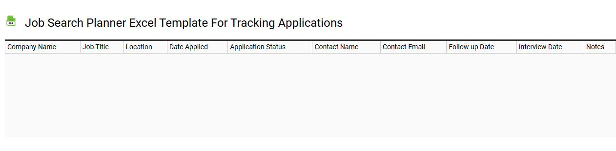 Job search planner Excel template for tracking applications