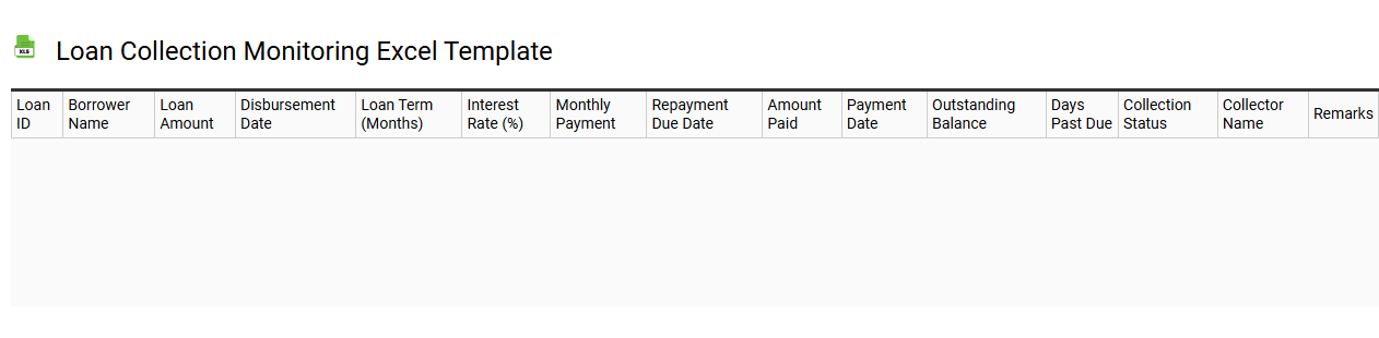 Loan collection monitoring Excel template