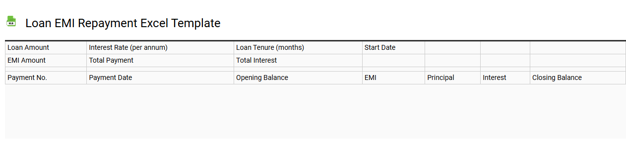 Loan EMI repayment Excel template