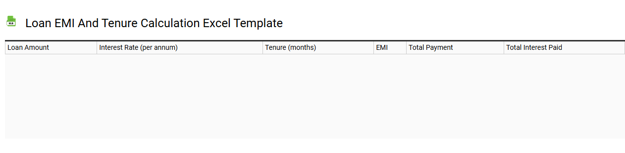 Loan EMI and tenure calculation Excel template