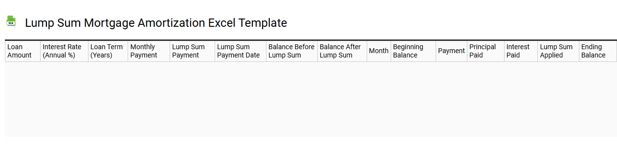 Lump sum mortgage amortization Excel template