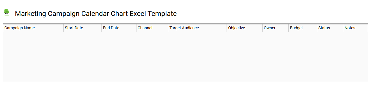 Marketing campaign calendar chart Excel template