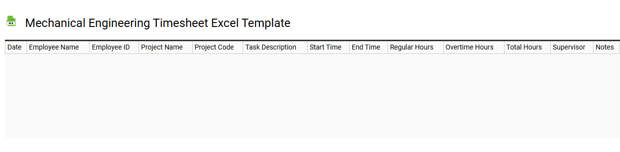 Mechanical engineering timesheet Excel template