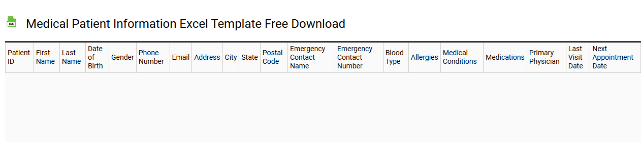 Medical patient information Excel template free download