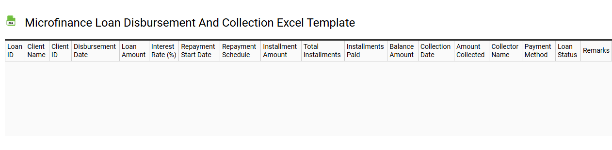 Microfinance loan disbursement and collection Excel template