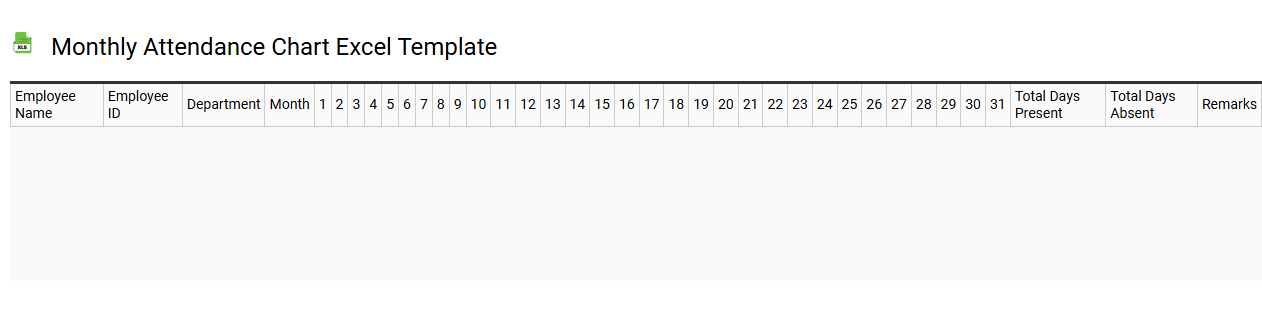 Monthly attendance chart Excel template