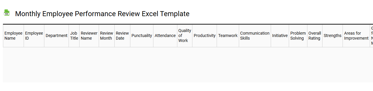 Monthly employee performance review Excel template
