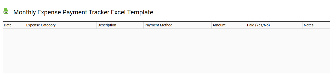 Monthly expense payment tracker Excel template