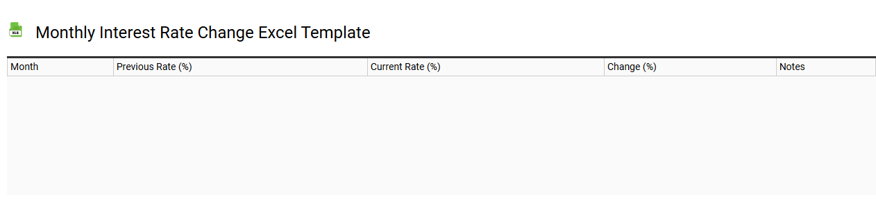 Monthly interest rate change Excel template