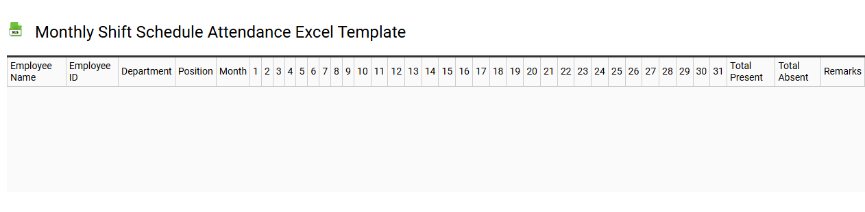 Monthly shift schedule attendance Excel template