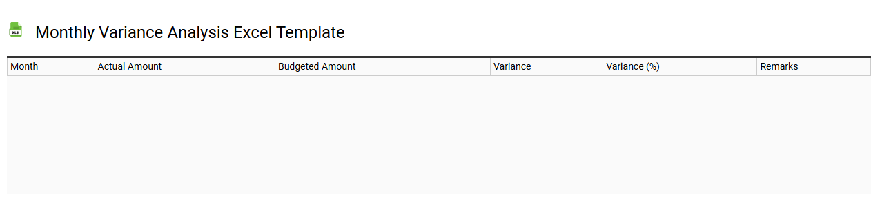 Monthly variance analysis Excel template