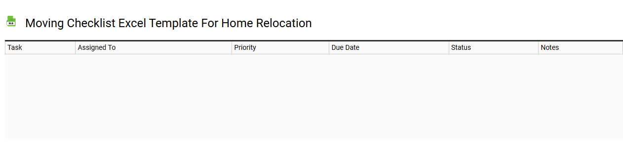 Moving checklist Excel template for home relocation