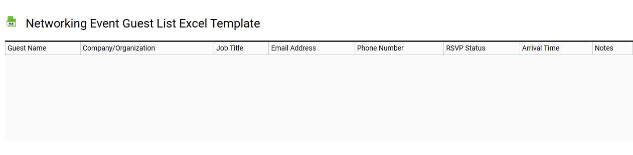 Networking event guest list Excel template