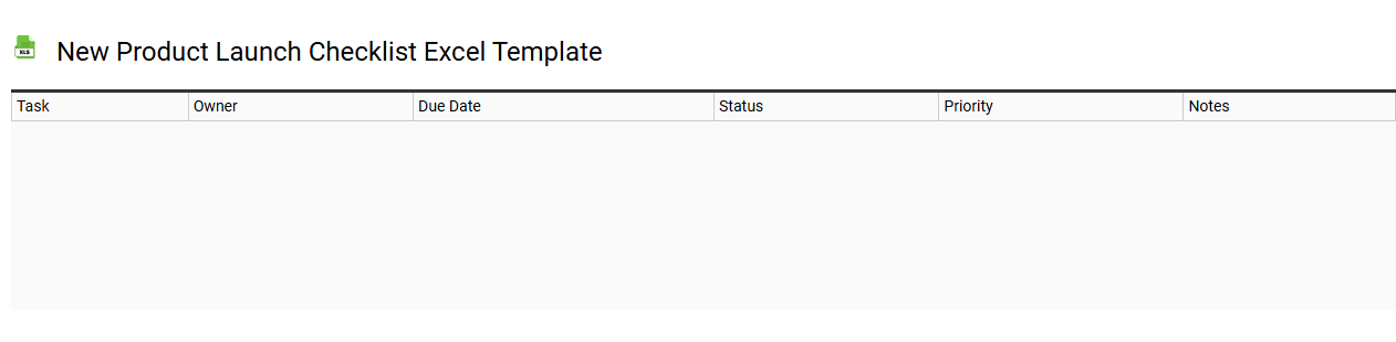 New product launch checklist Excel template