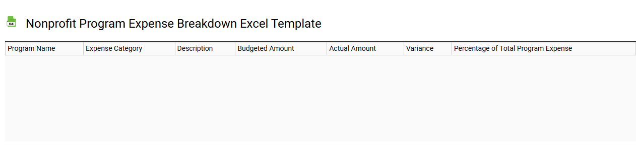 Nonprofit program expense breakdown Excel template