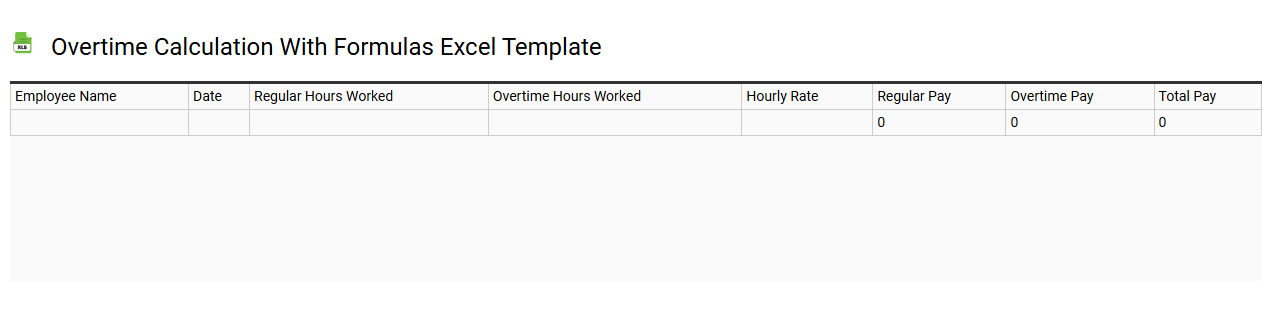 Overtime calculation with formulas Excel template
