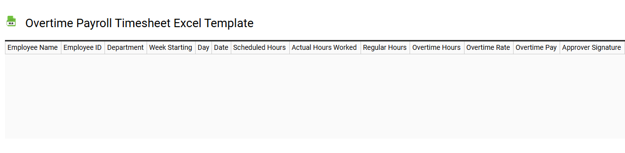 Overtime payroll timesheet Excel template
