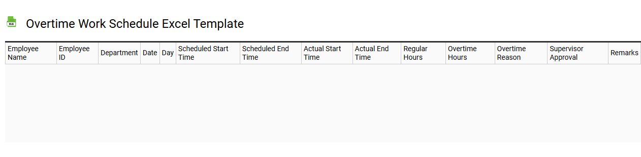 Overtime work schedule Excel template