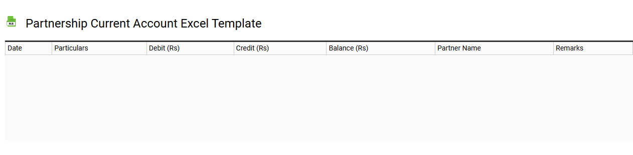 Partnership current account Excel template