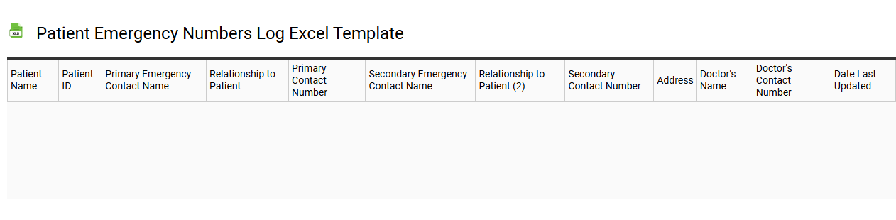Patient emergency numbers log Excel template
