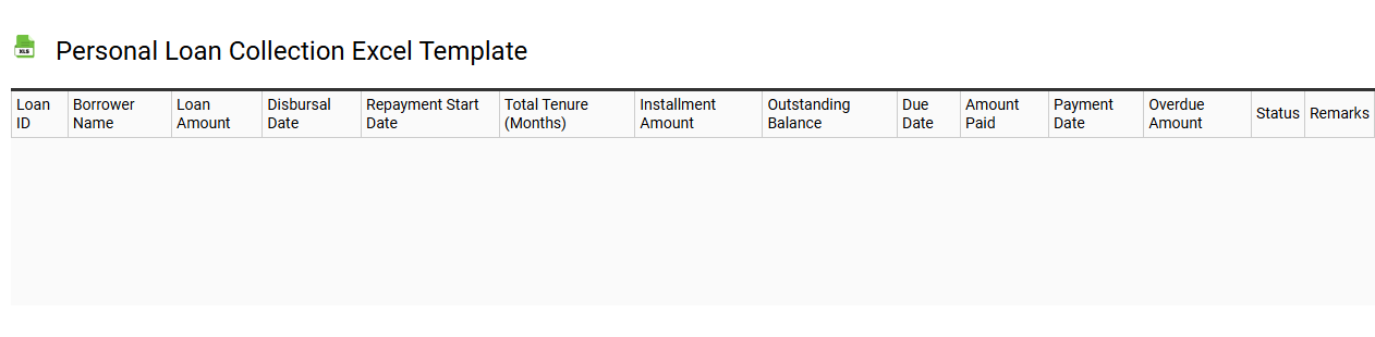 Personal loan collection Excel template