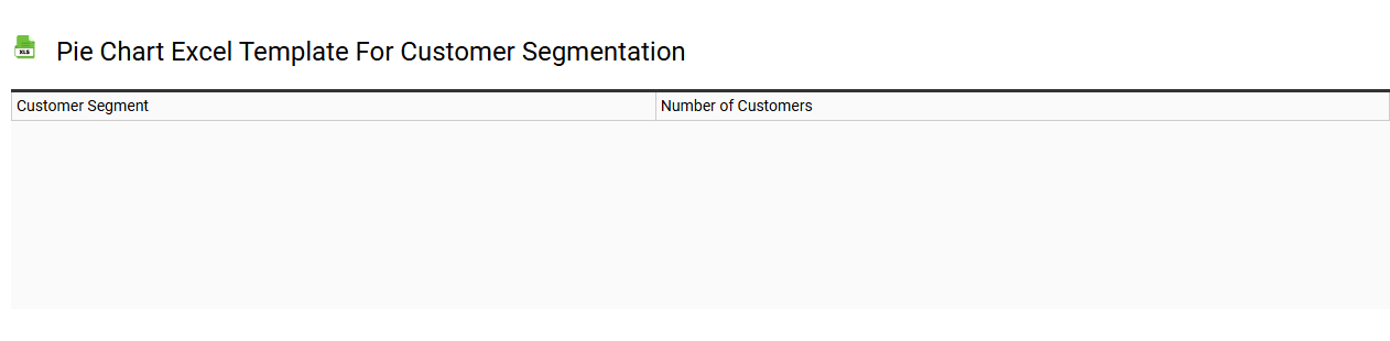 Pie chart Excel template for customer segmentation