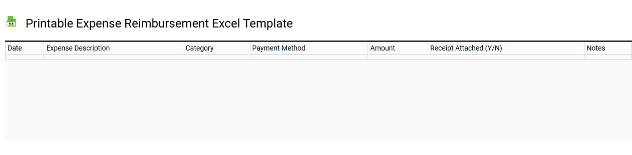 Printable expense reimbursement Excel template