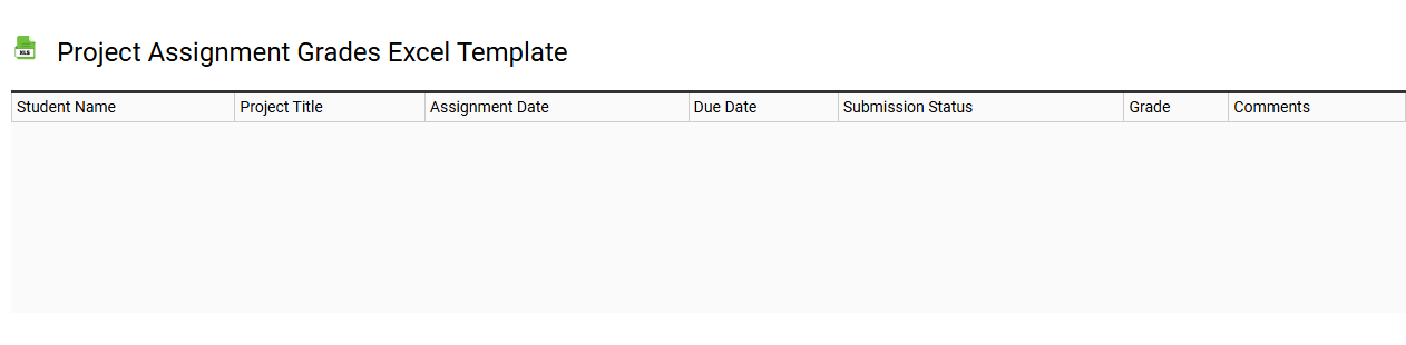 Project assignment grades Excel template