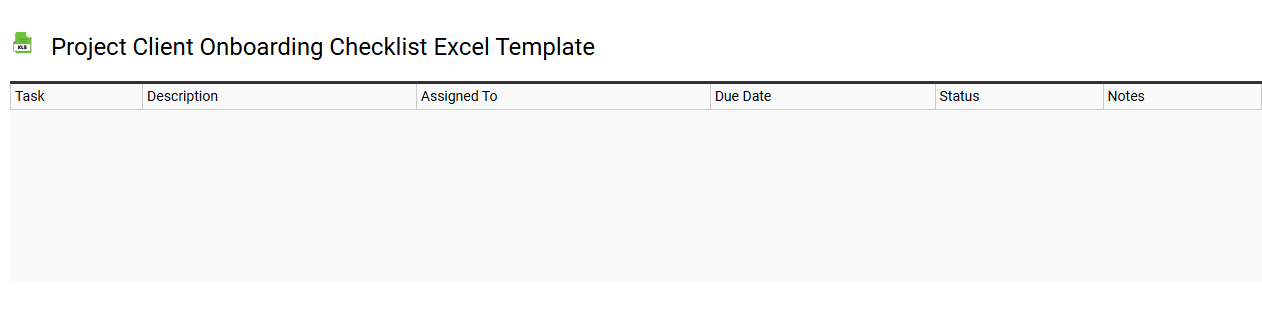 Project client onboarding checklist Excel template