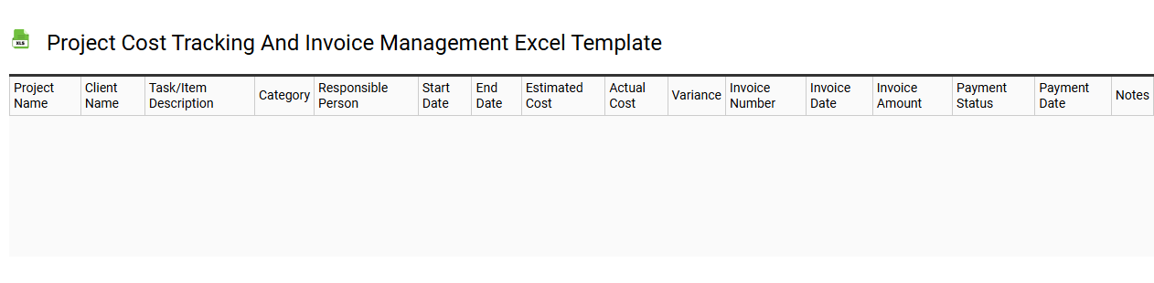 Project cost tracking and invoice management Excel template