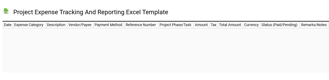 Project expense tracking and reporting Excel template