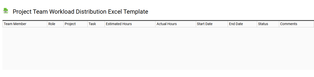 Project team workload distribution Excel template