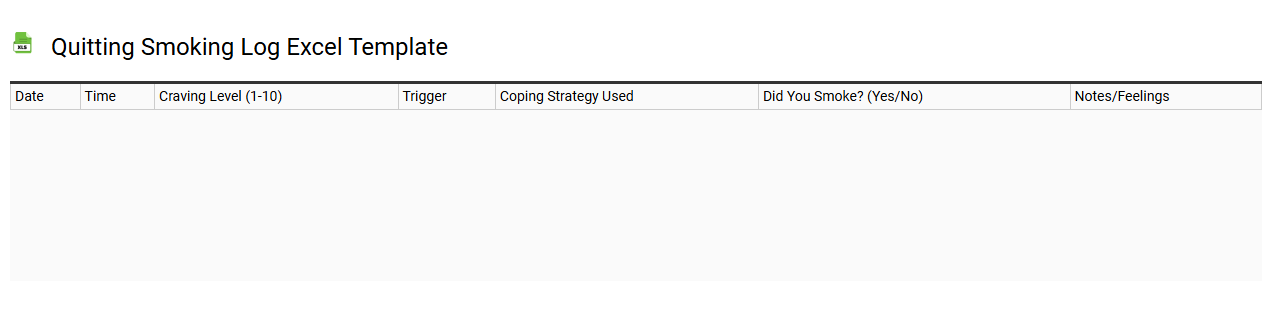 Quitting smoking log Excel template